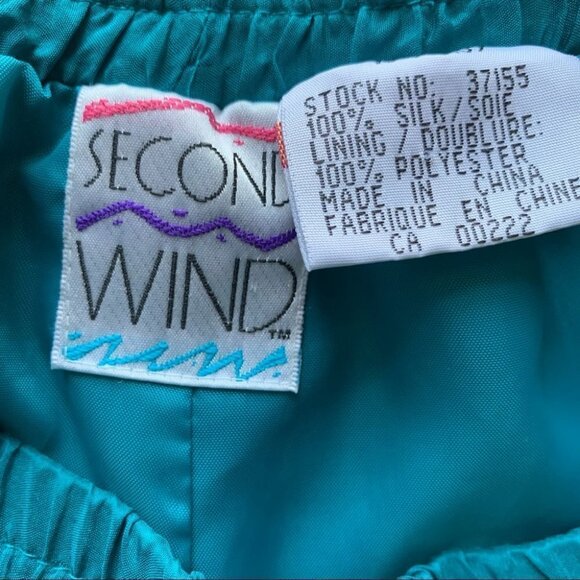 SECOND WIND VINTAGE SILK PANT LINED ELASTIC WAISTBAND HIGH RISE TROUSER WOMEN 10 - Picture 12 of 16